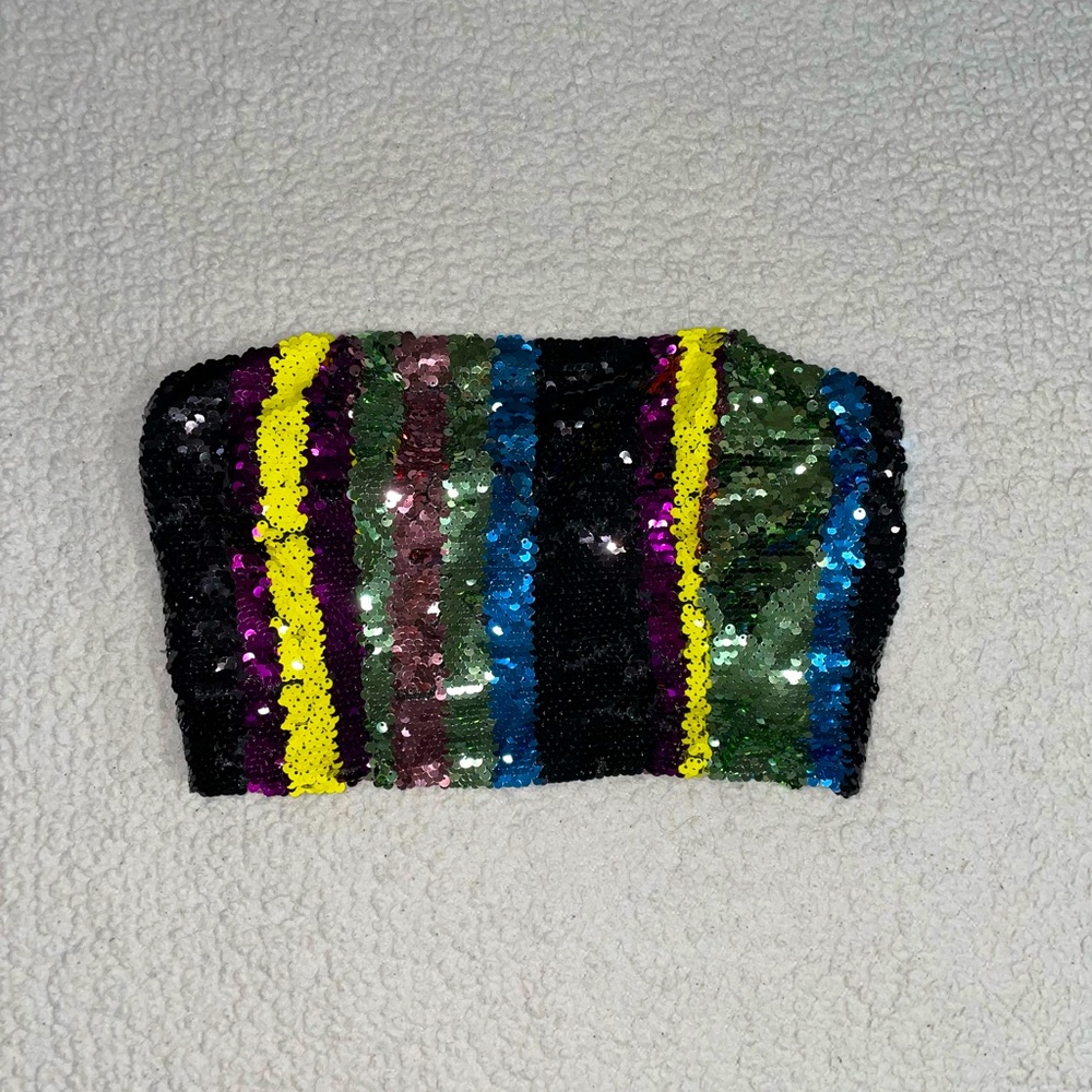 Sequin Knit Tube Top
